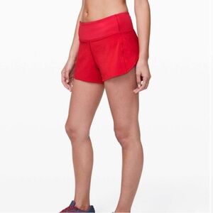 Lululemon sz 6 Speed Up Short Long 4" Updated Fit
Flamenco Red Athletic Shorts